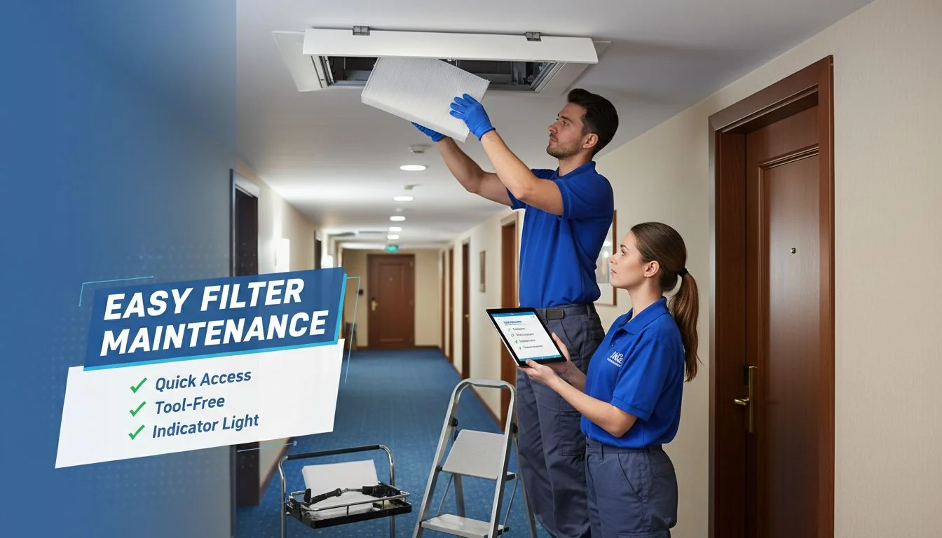 Easy Filter Maintenance hotel maintenance staff changing filter