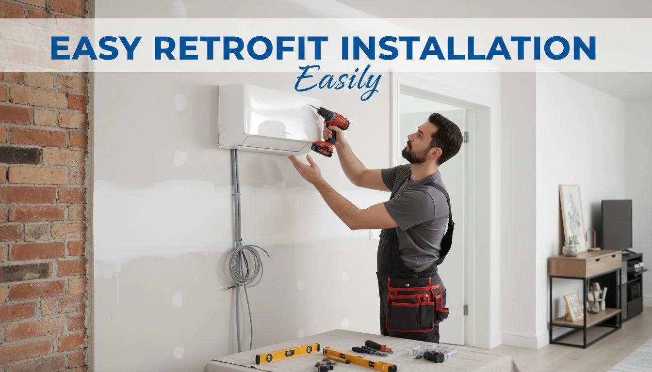 technician installing wall mounted unit easily