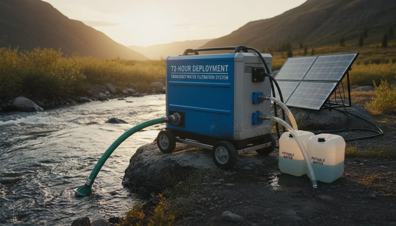 Emergency Water Filtration System 72-hour deployment water filtration systems