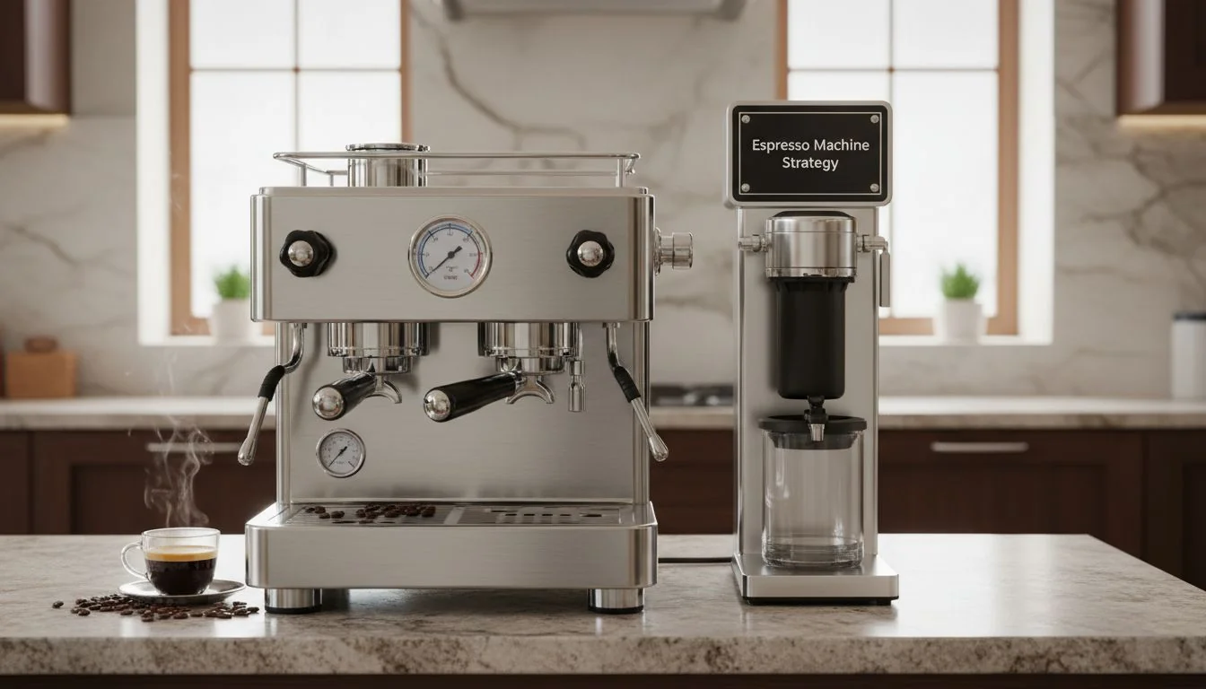 Espresso Machine Strategy luxury espresso machine next to water purifier