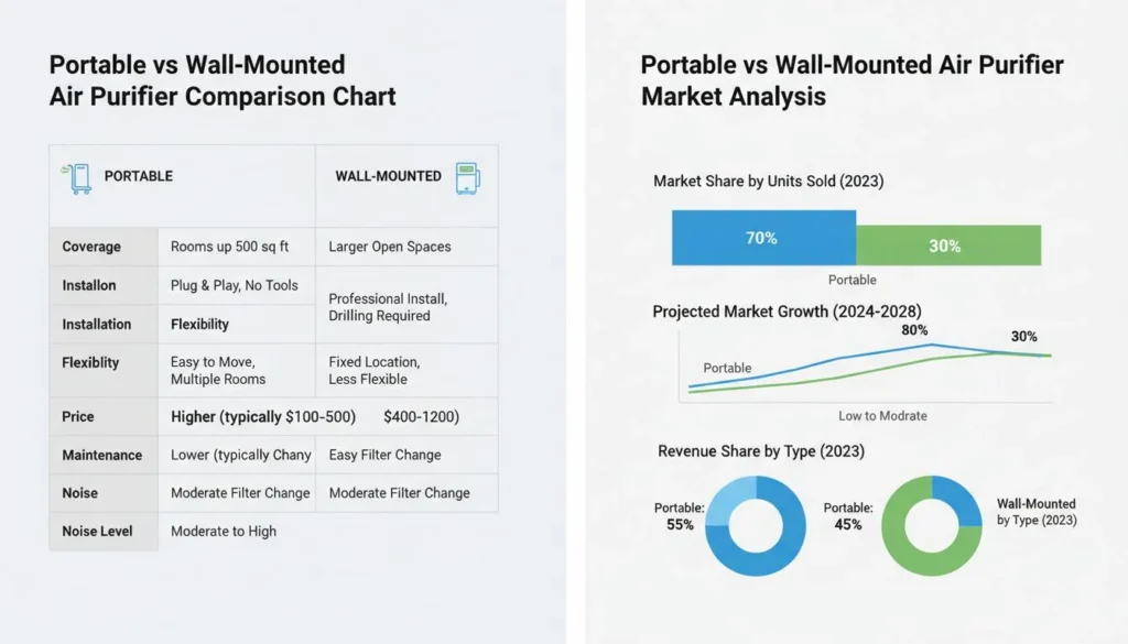 Featured image for Portable vs. Wall-Mounted Air Purifiers: Which Sells Better in Your Market? (2025 Analysis)
