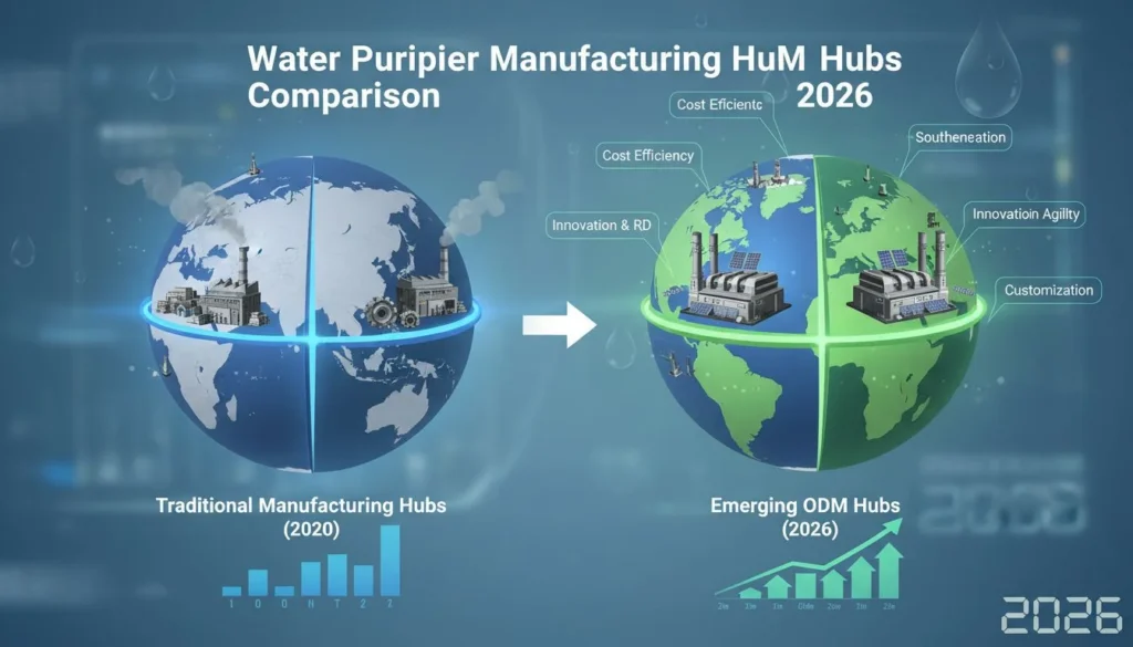 Featured image for China vs Korea vs Vietnam vs India: Water Purifier ODM Hub Comparison for 2026