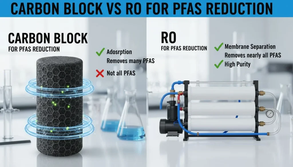 Featured image for Carbon Block vs RO for PFAS Reduction: Which Solution Fits Institutional Projects?