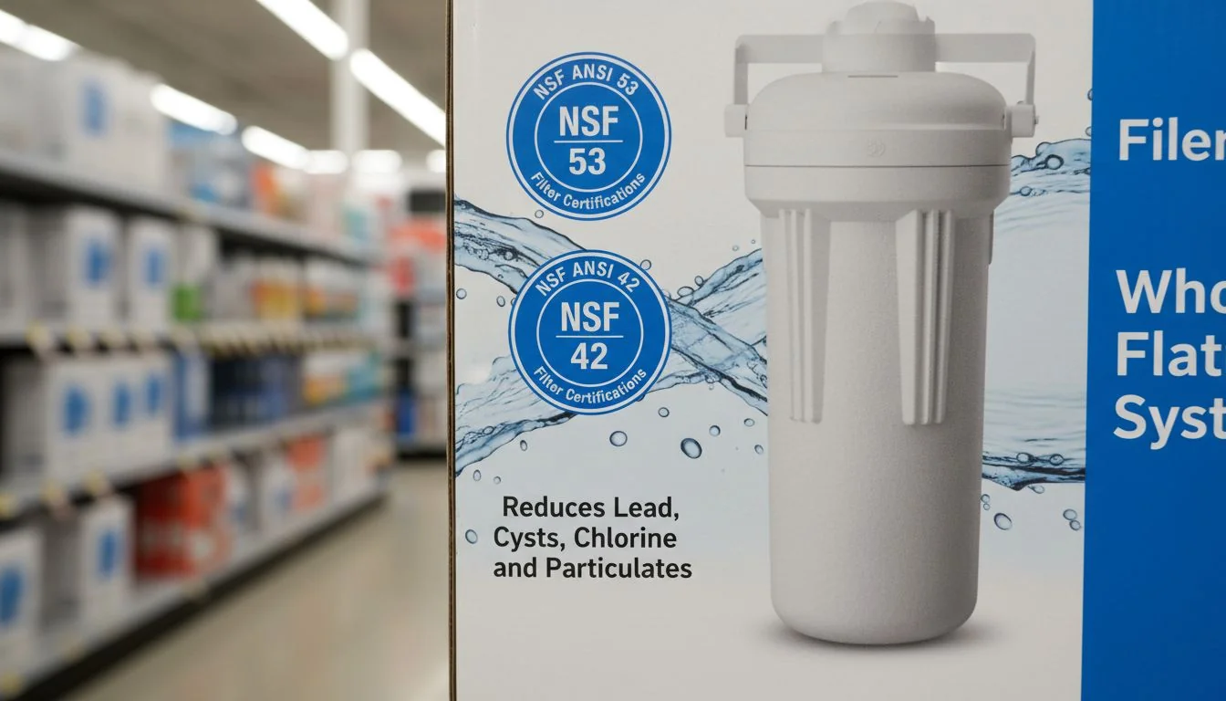 NSF ANSI 53 and 42 water filter certifications