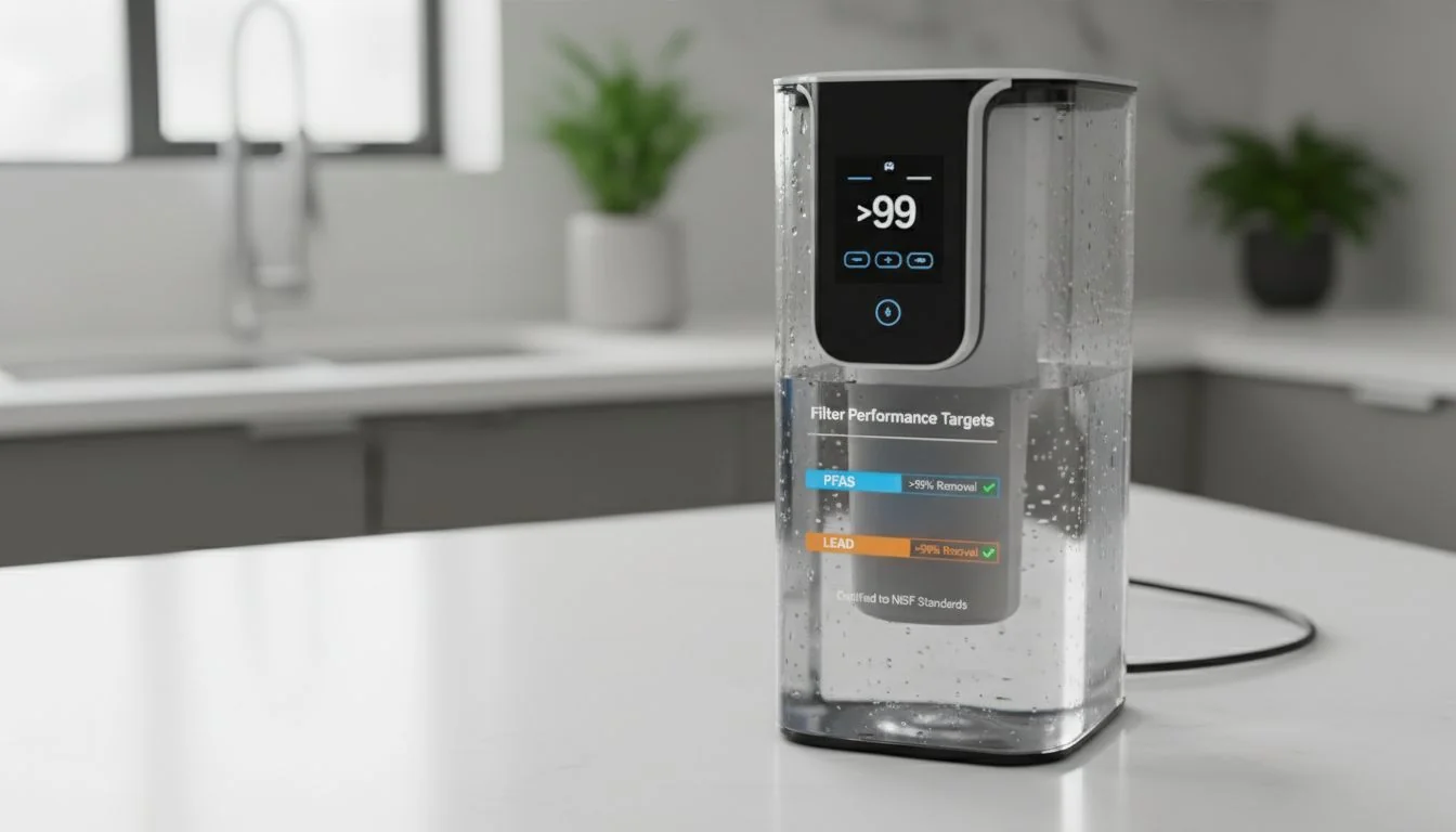 water filter performance targets PFAS lead