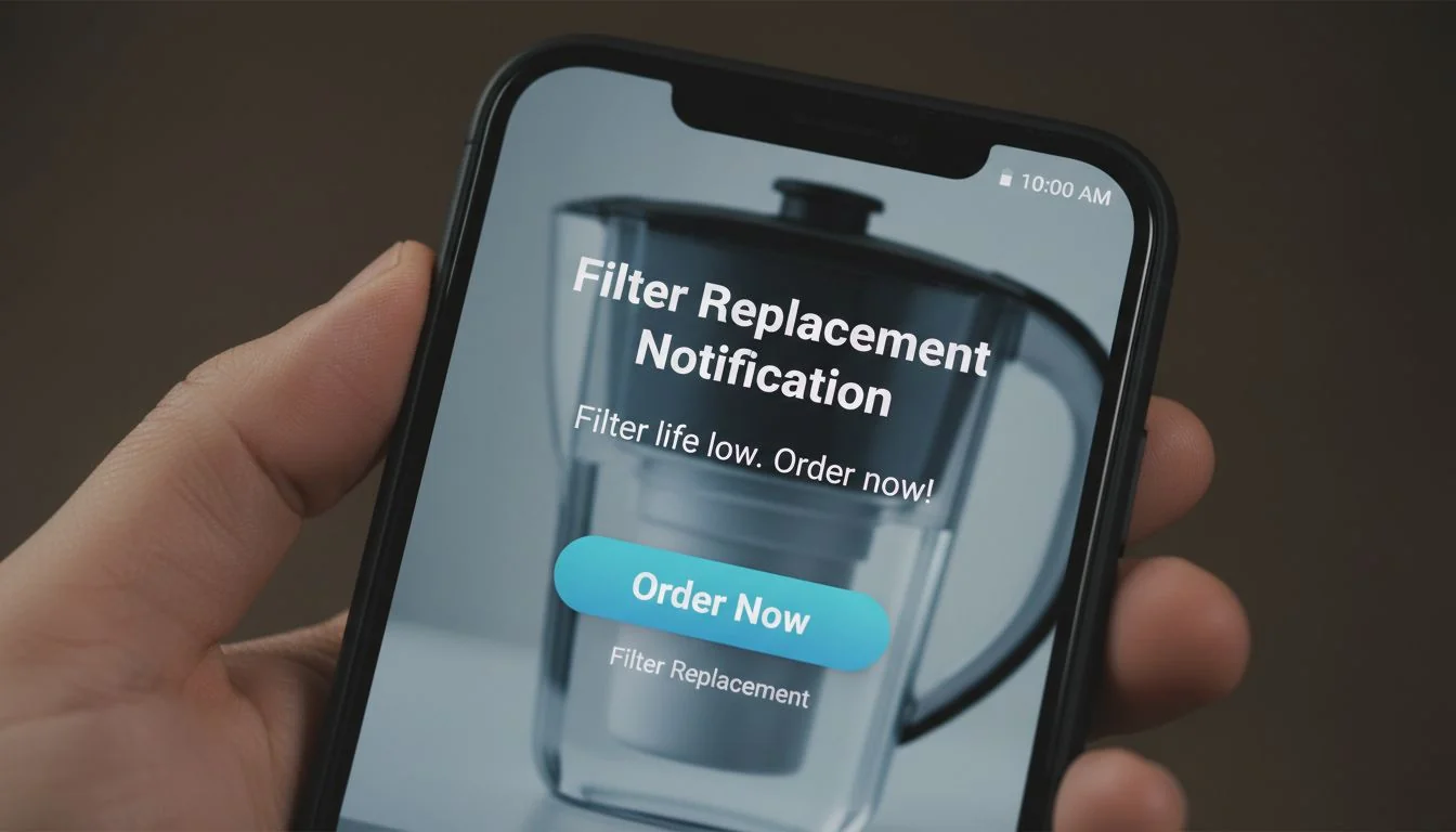 notification on phone saying filter life low order now
