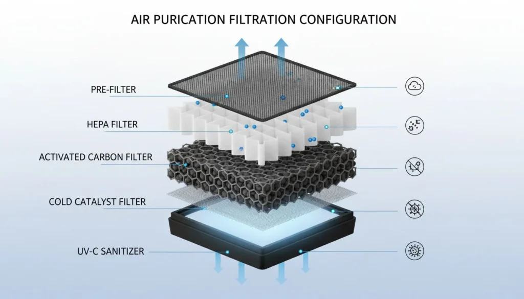 Air purifier filter layers
