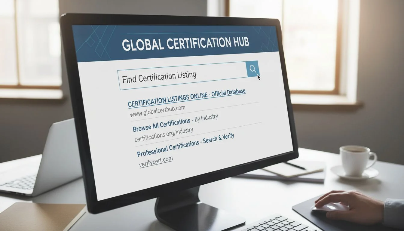 Locating certification listing online