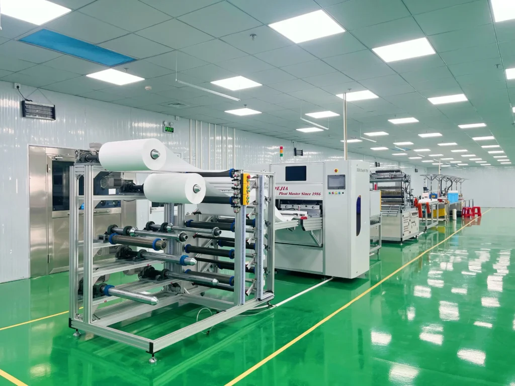 folding filter production