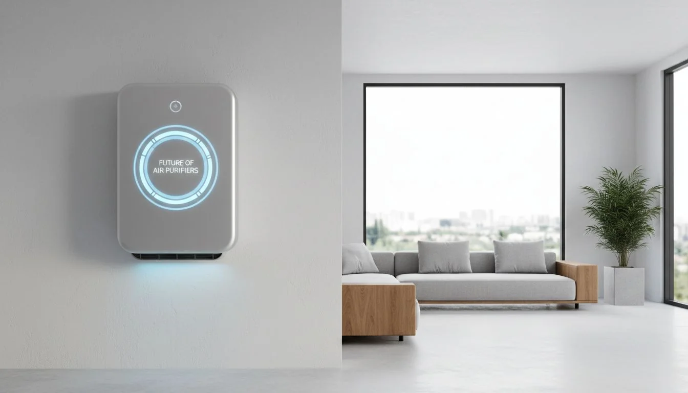 Future of Air Purifiers modern wall mounted air purifier in a minimalist living room
