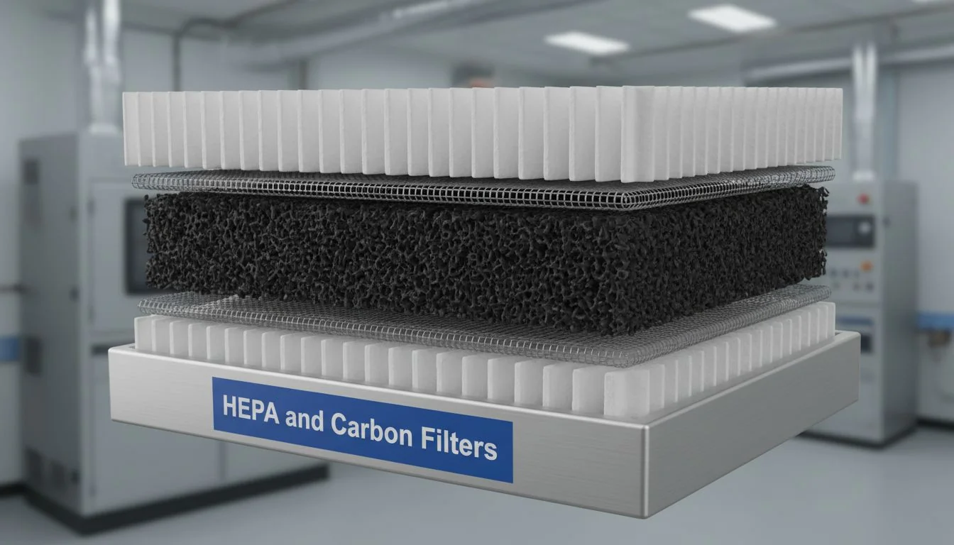 hepa and carbon filter layers