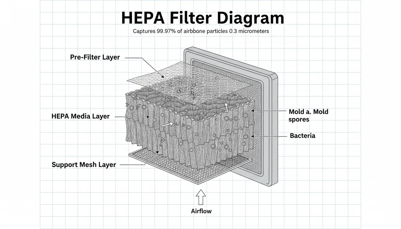 HEPA Filter Diagram HEPA filter layers diagram