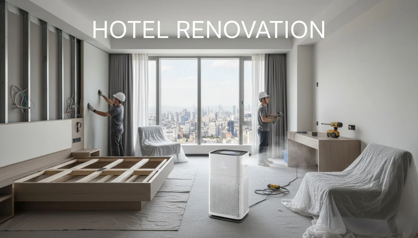 Hotel Renovation hotel room renovation with air purifier