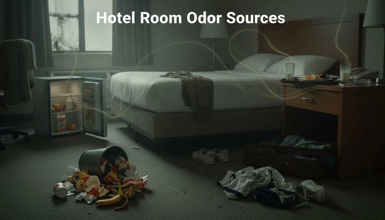 hotel room odor sources