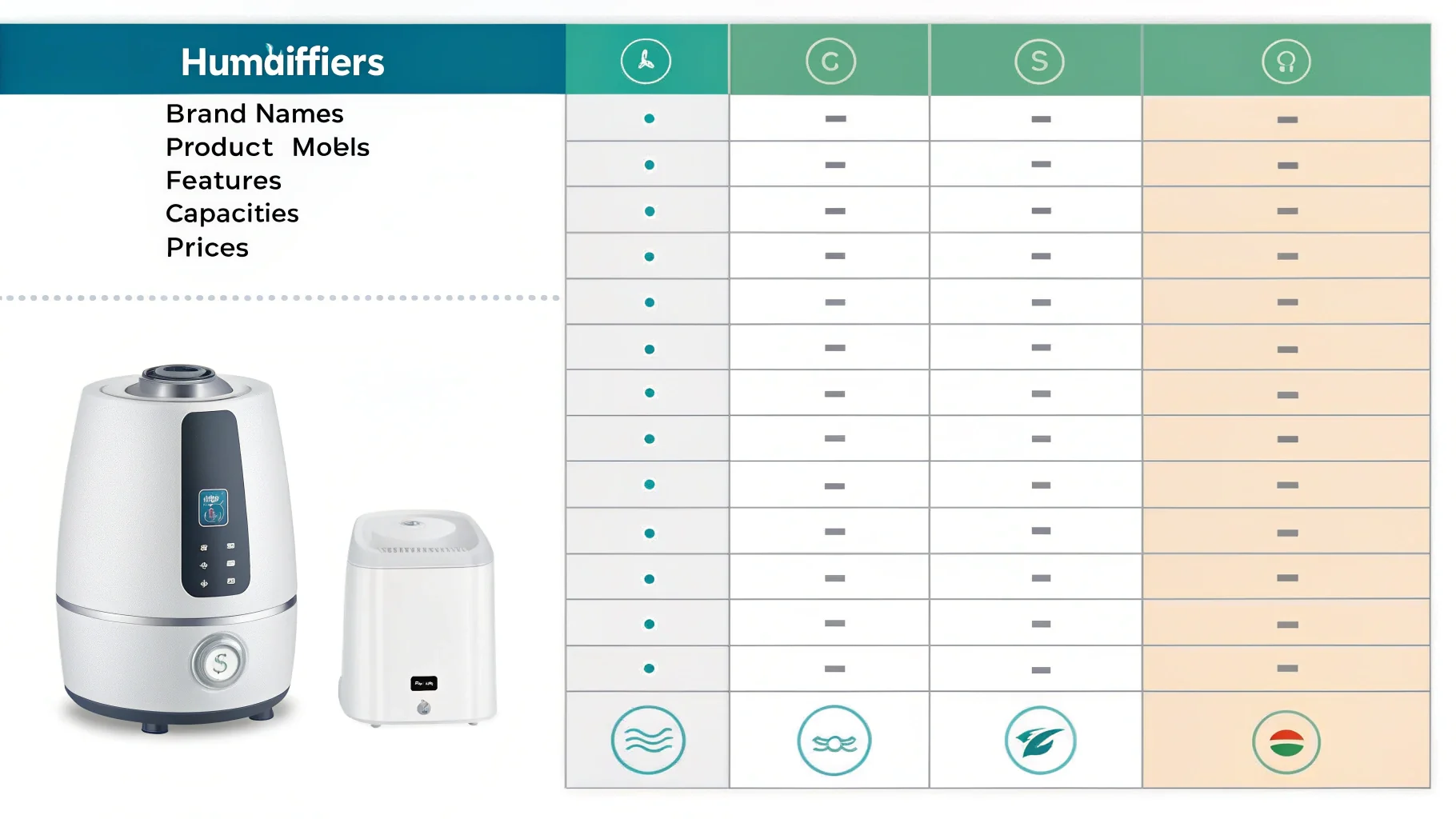 A comparison chart or table graphic