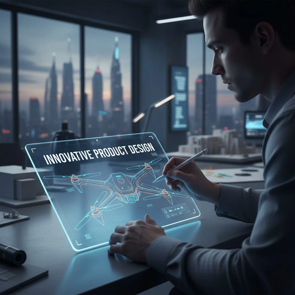 A person sketching a new product design on a tablet
