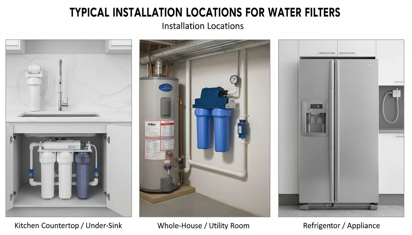 Installation Locations Typical installation locations for water filters