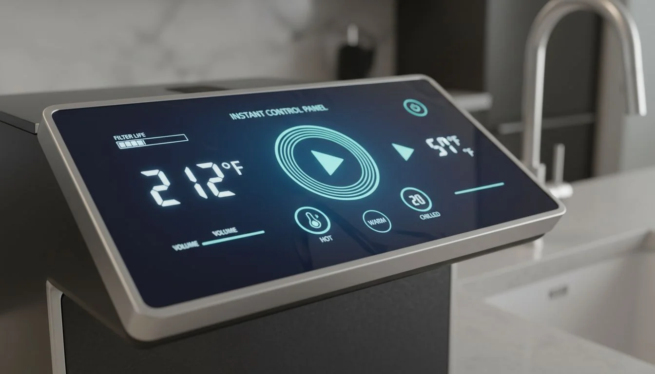 Instant Control Panel close up of digital interface on water appliance