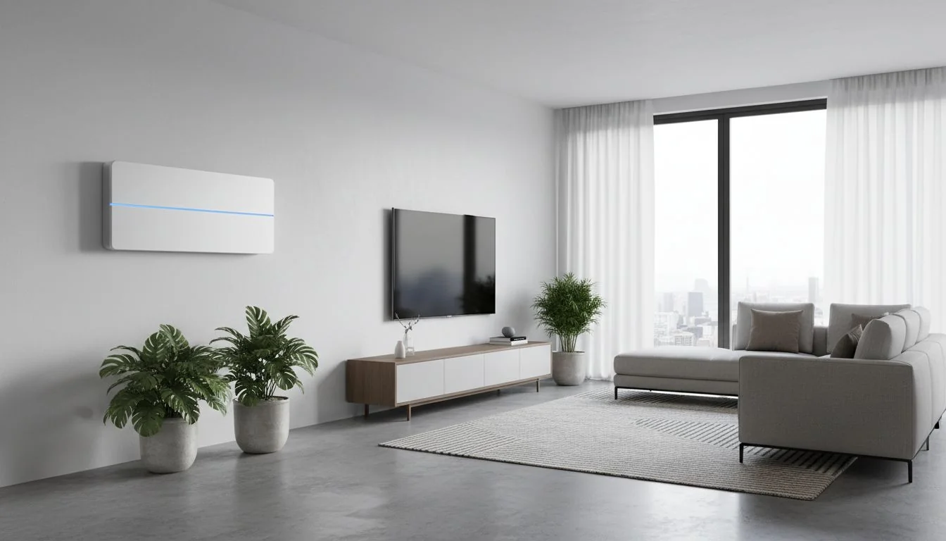 Interior Design Integration sleek wall mounted air purifier in modern room