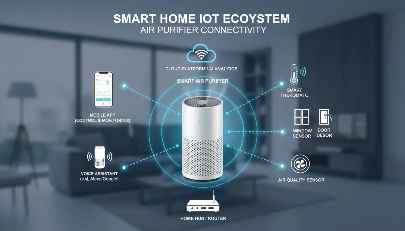IoT Ecosystem Diagram smart home ecosystem diagram showing air purifier connectivity