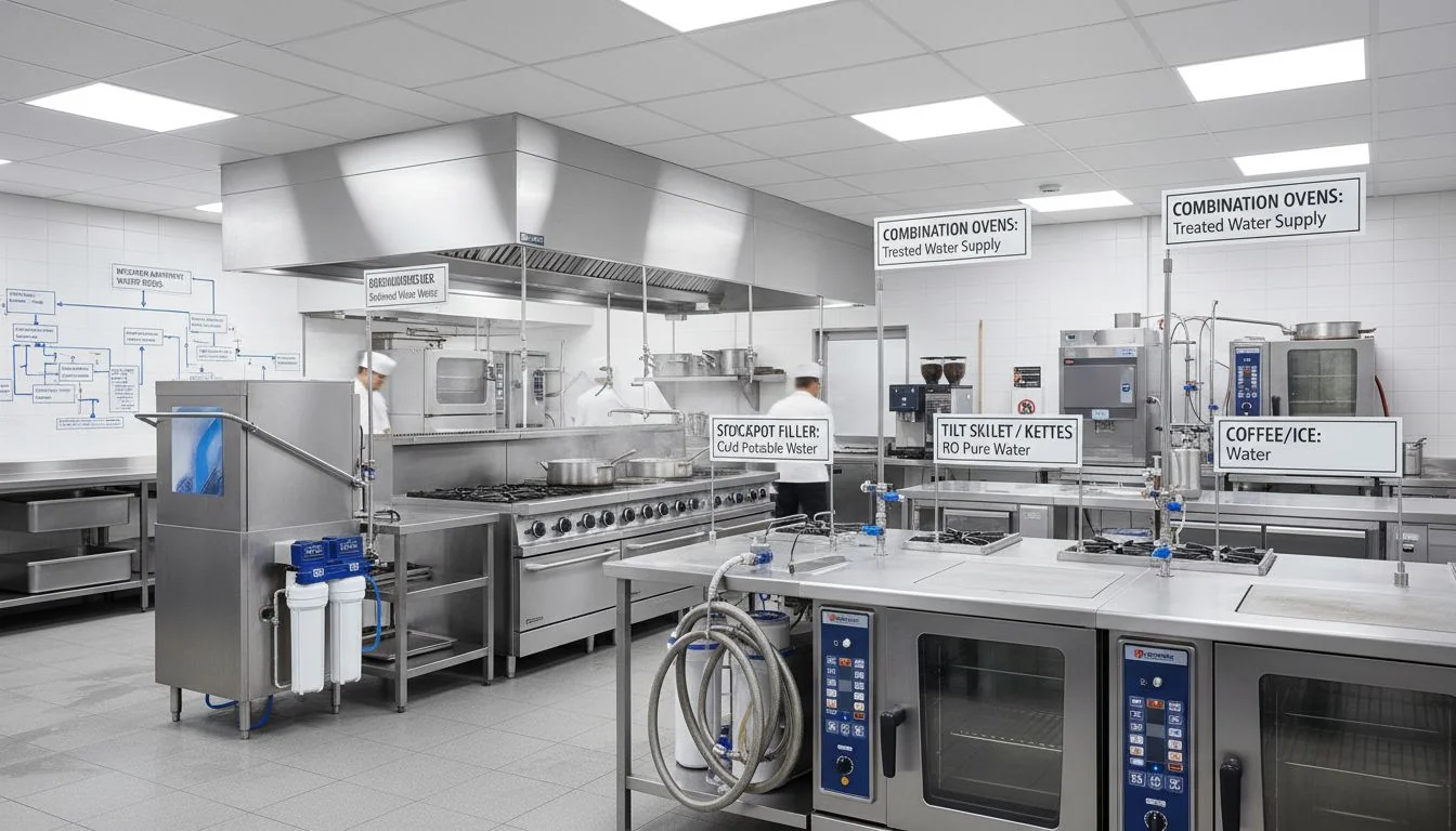 Commercial kitchen equipment water needs