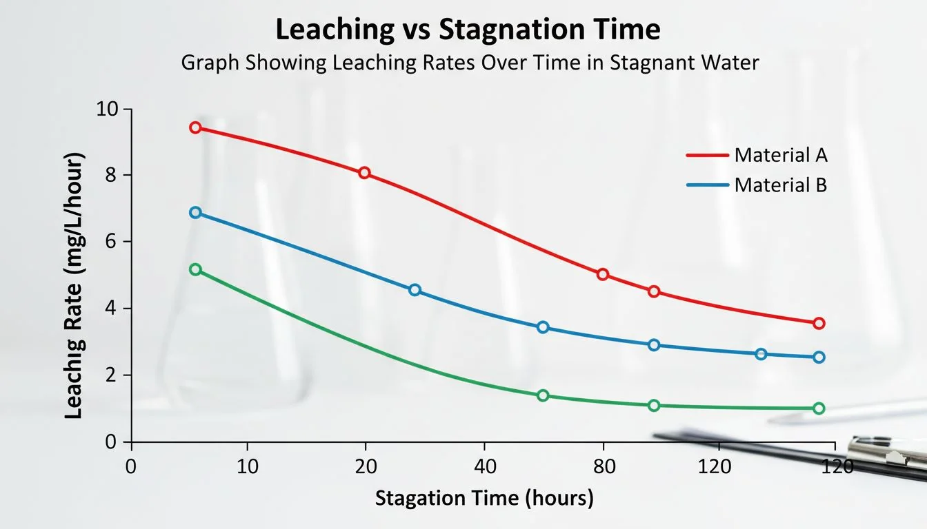 graph showing leaching rates over time in stagnant water