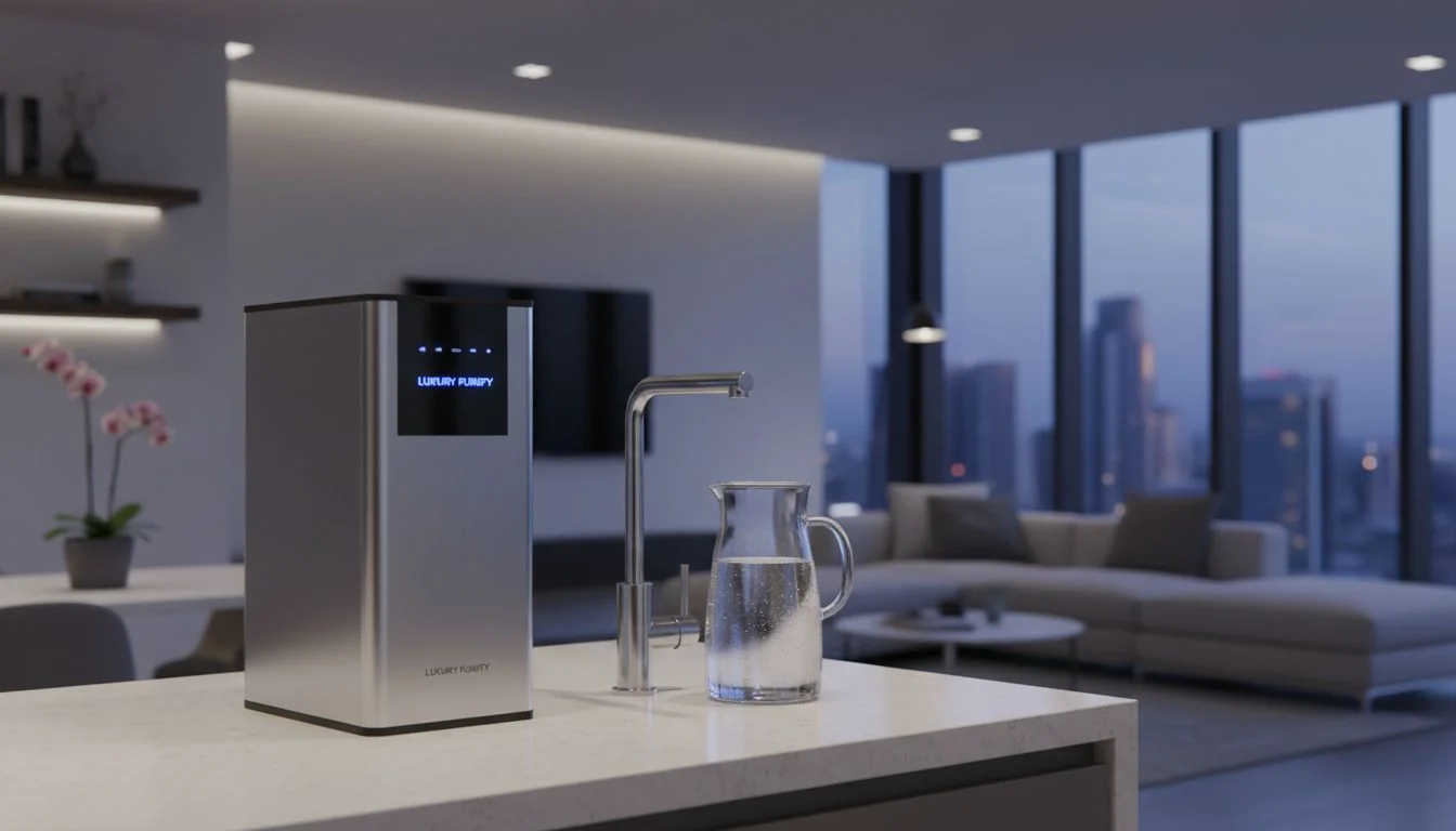luxury apartment water filter amenity