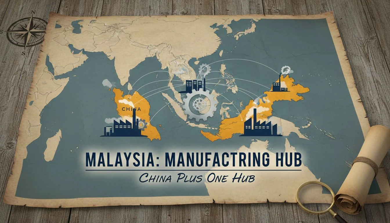 Malaysia as a China Plus One Hub Map of Southeast Asia highlighting Malaysia as a manufacturing hub