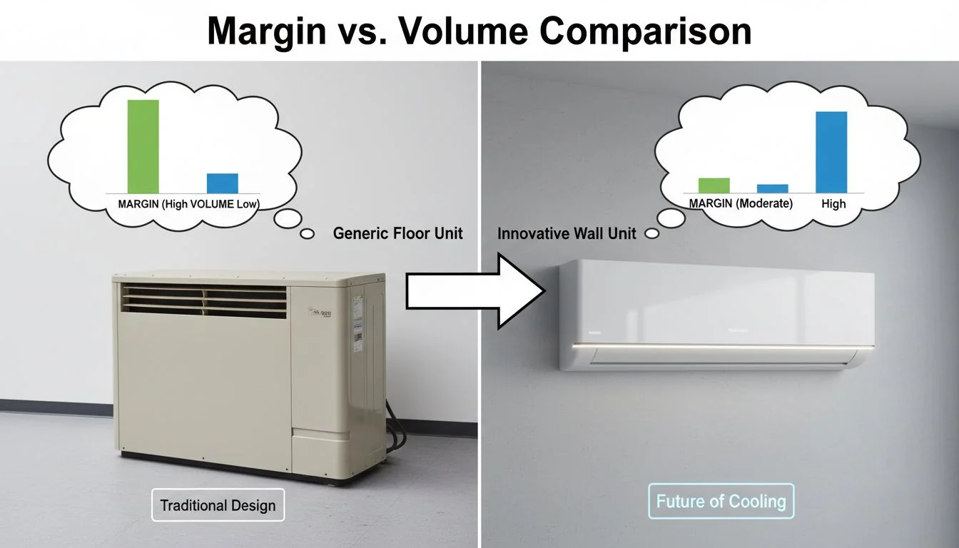 Comparison of generic floor unit vs innovative wall unit