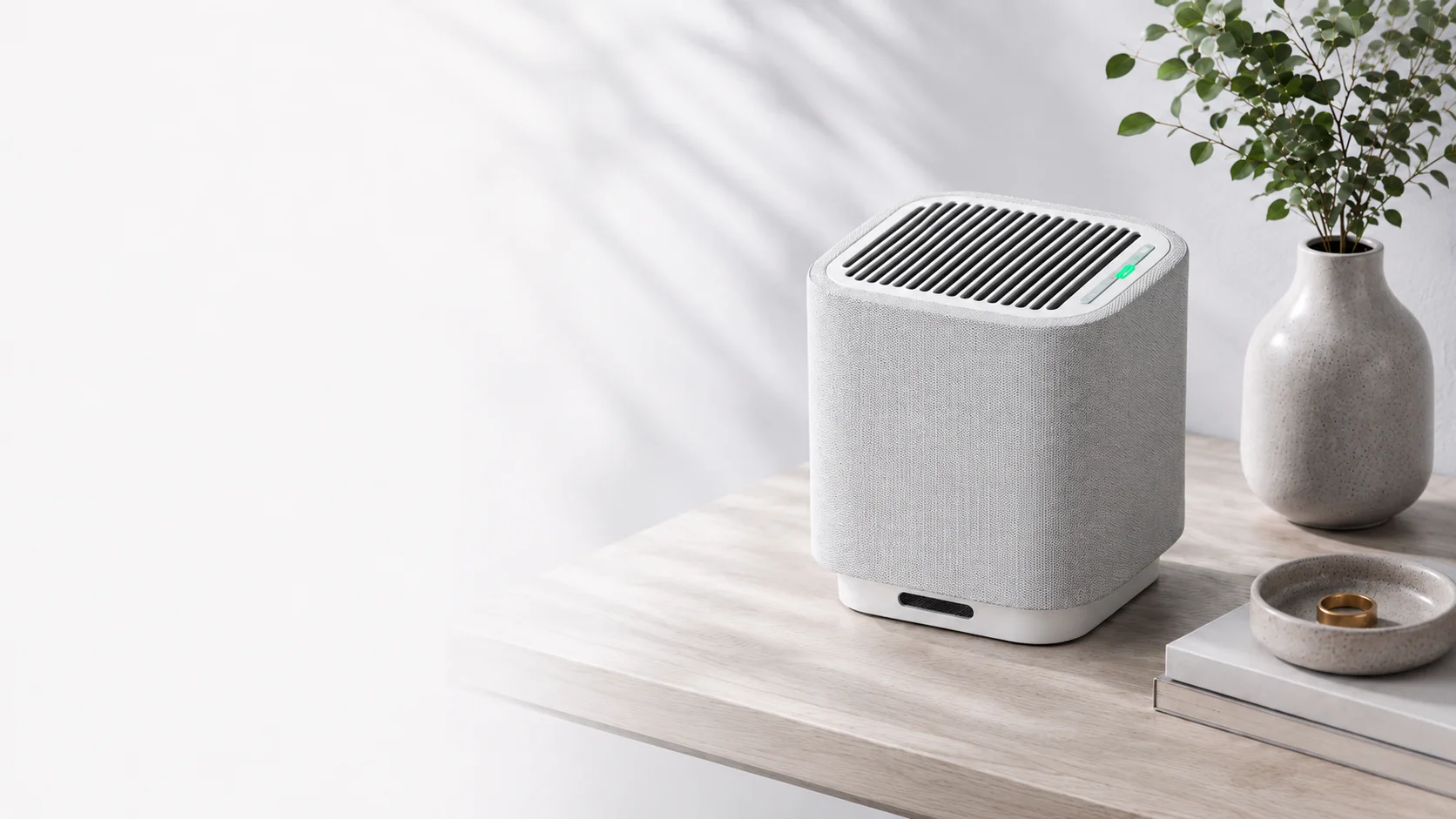 Air Lite on a nightstand at night