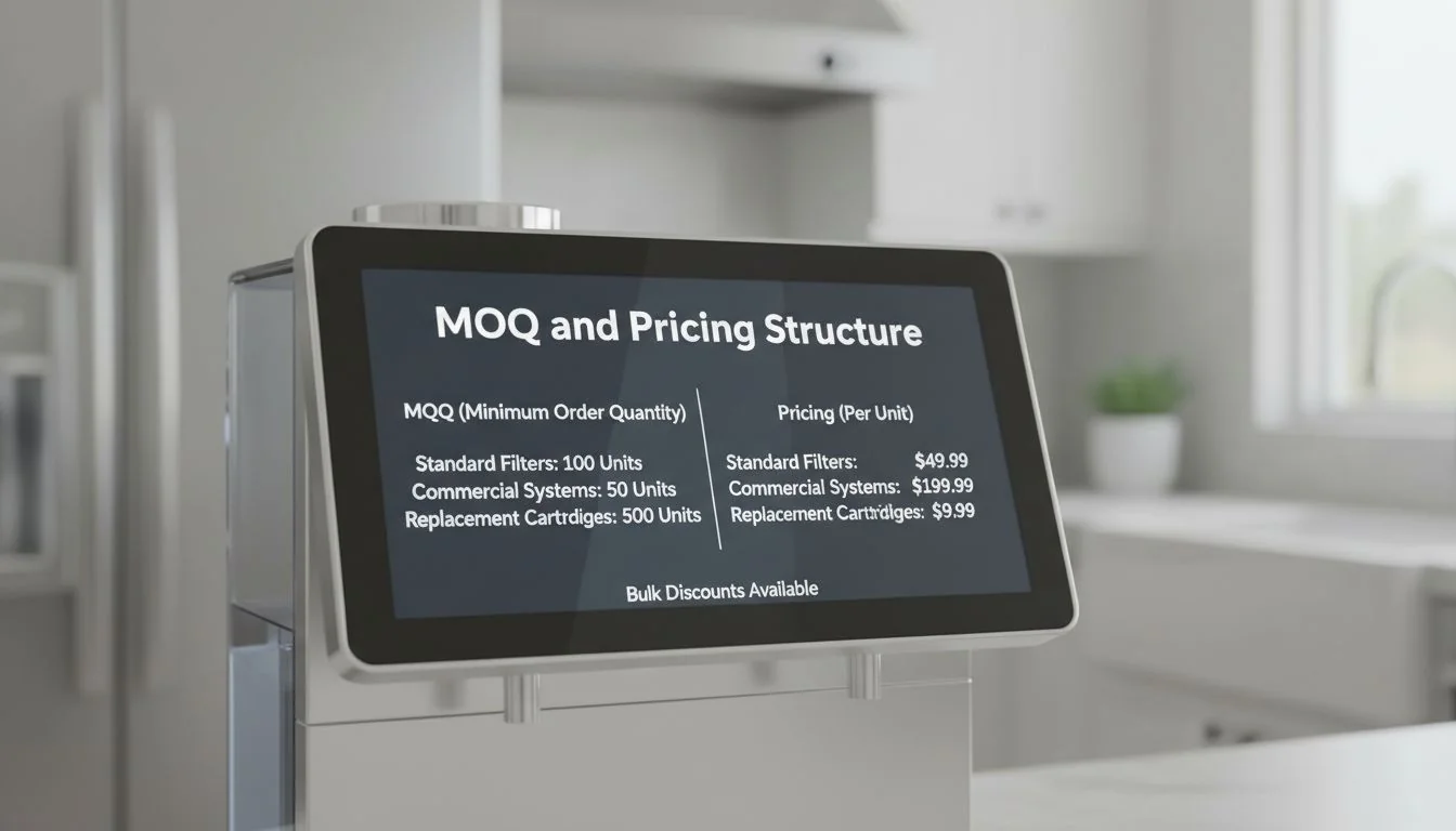 MOQ and Pricing Water filter MOQ and pricing structure