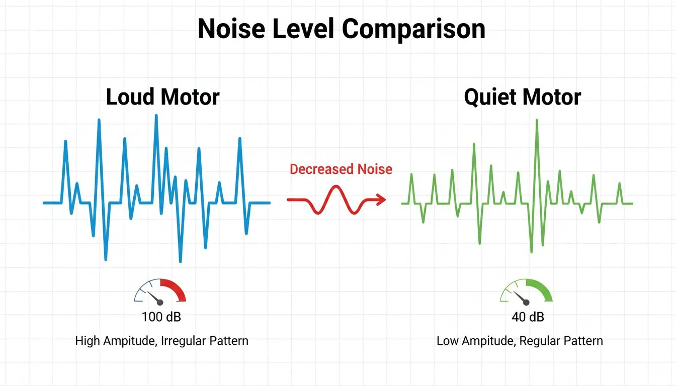 sound wave comparison between loud and quiet motors
