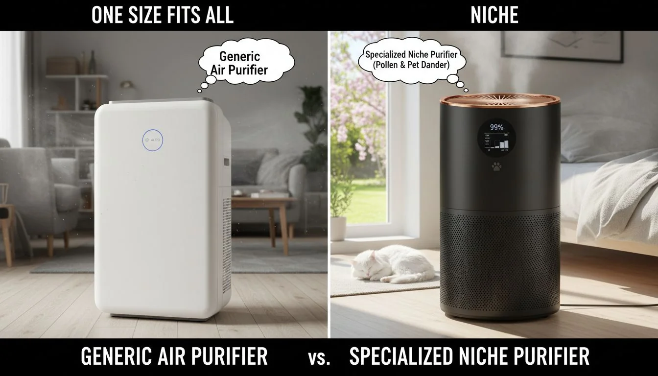 comparison of generic air purifier vs specialized niche purifier