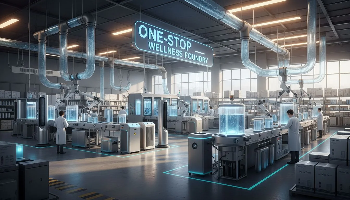 modern factory floor producing both air and water units