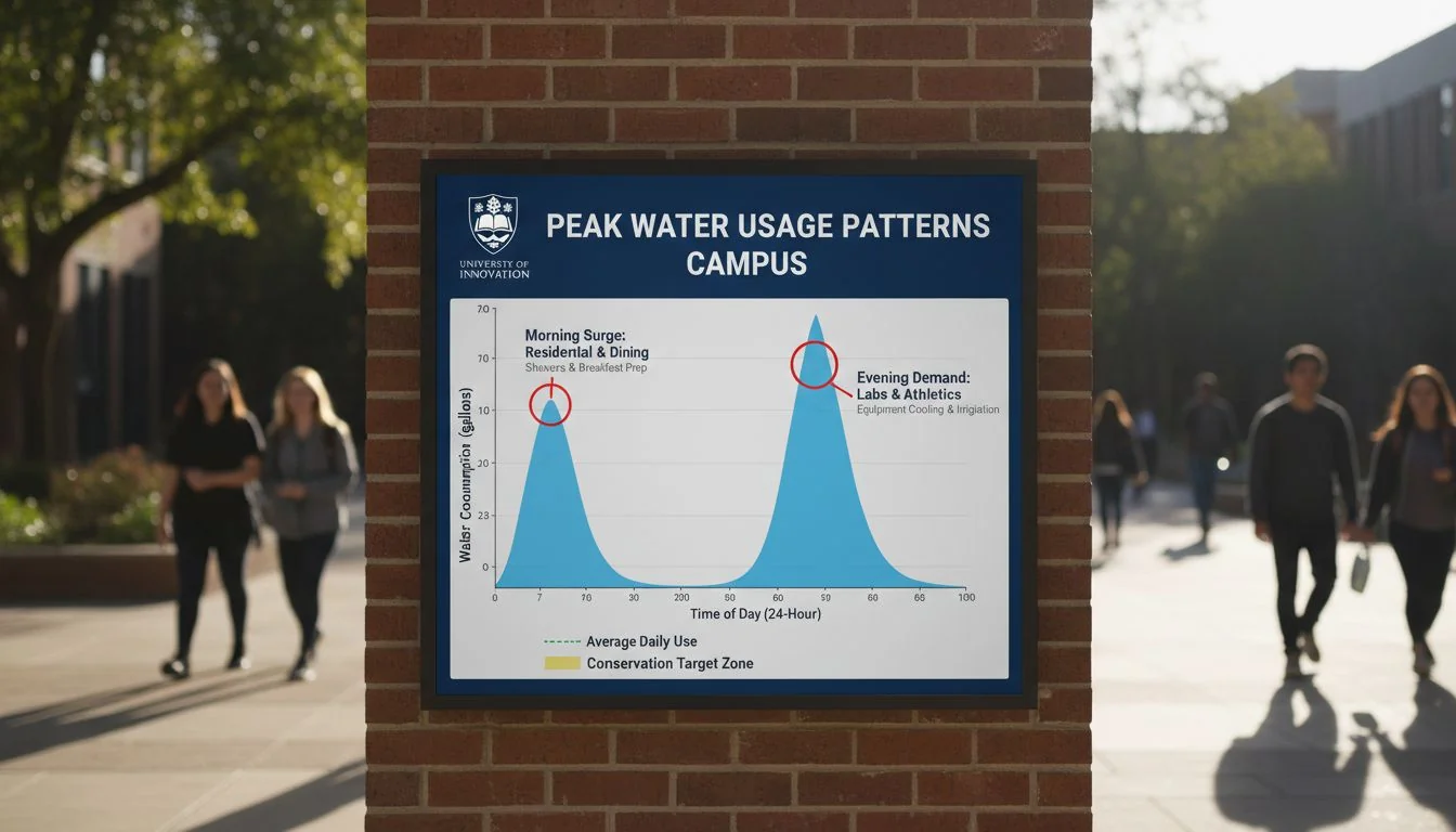 peak water usage patterns campus