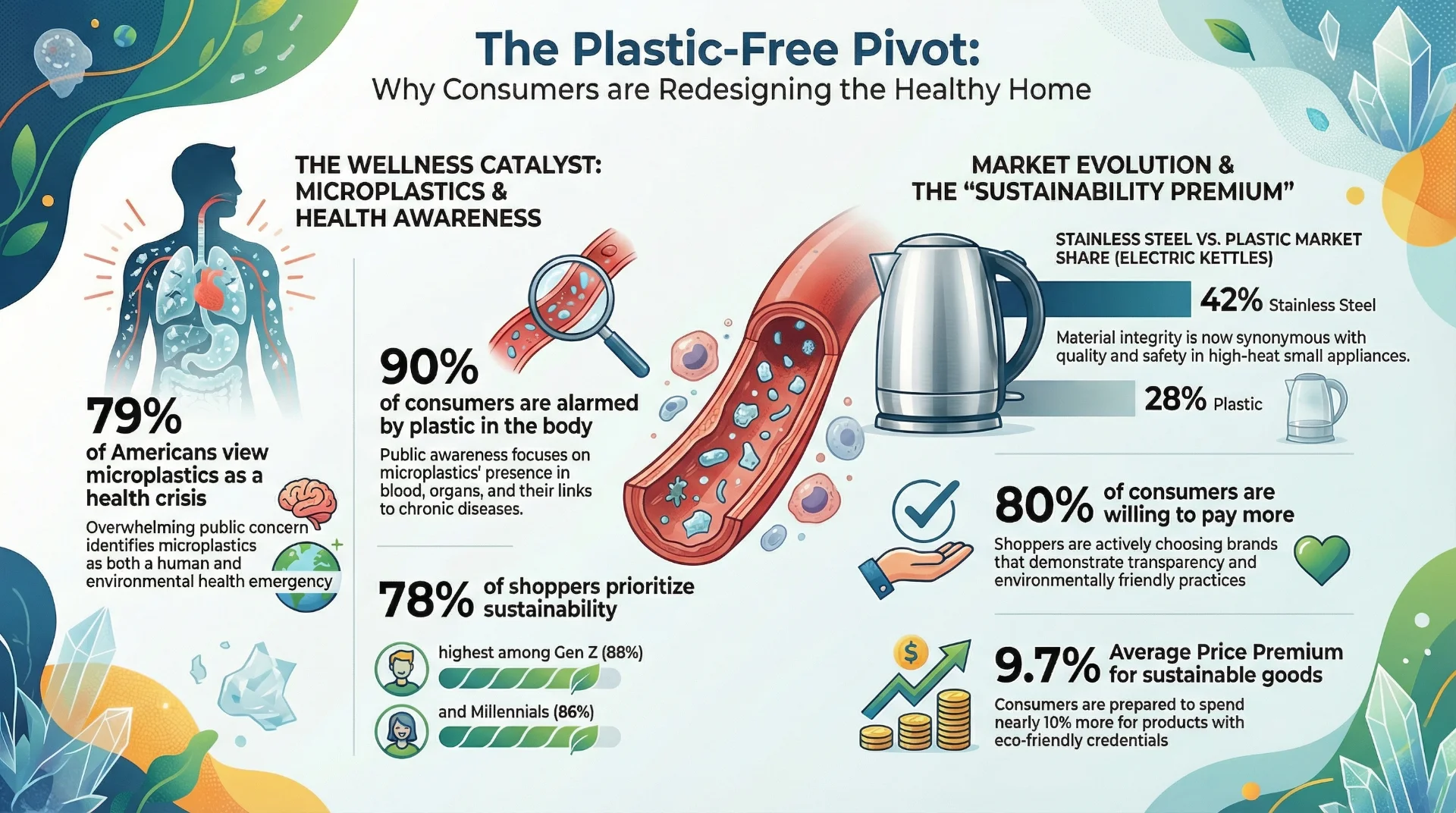 Chart showing consumer preference growth for non-plastic home appliances