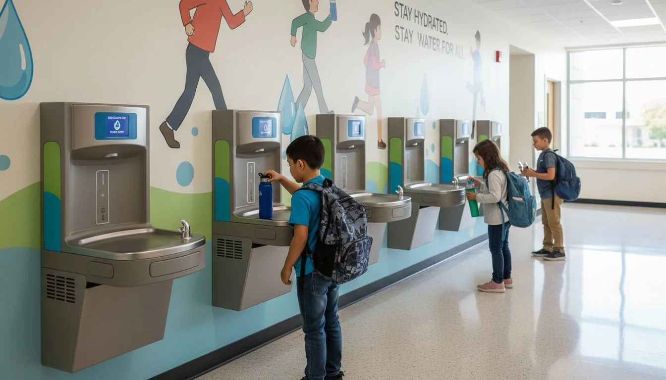 bottle fillers and water fountains in schools