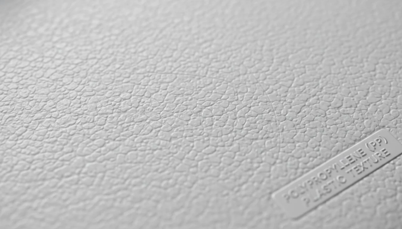 Polypropylene (PP) Plastic Texture A macro shot of an opaque, white polypropylene plastic surface