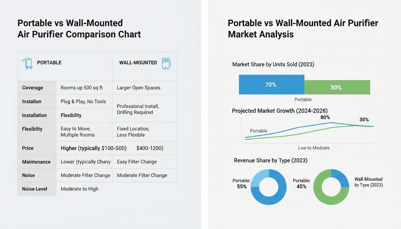 Portable vs Wall-Mounted Air Purifier Market Analysis Portable vs Wall-Mounted Air Purifier Comparison Chart