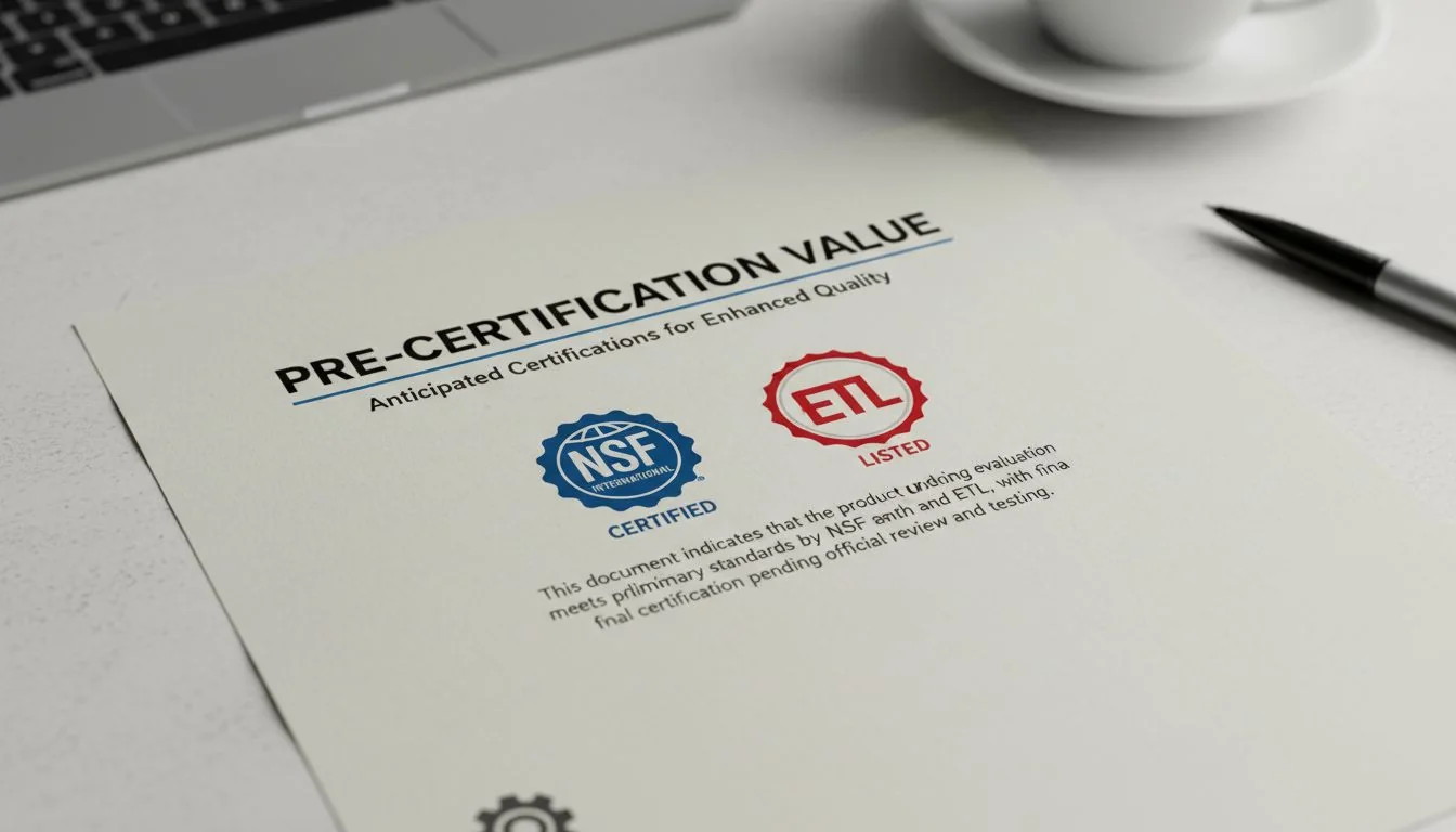 image showing NSF and ETL certification logos on a product document