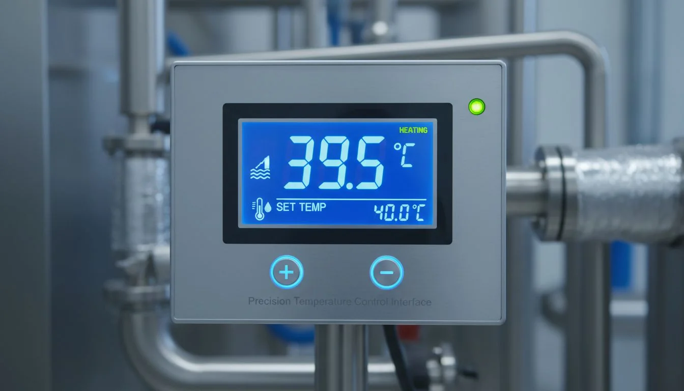 digital display showing precise water temperature