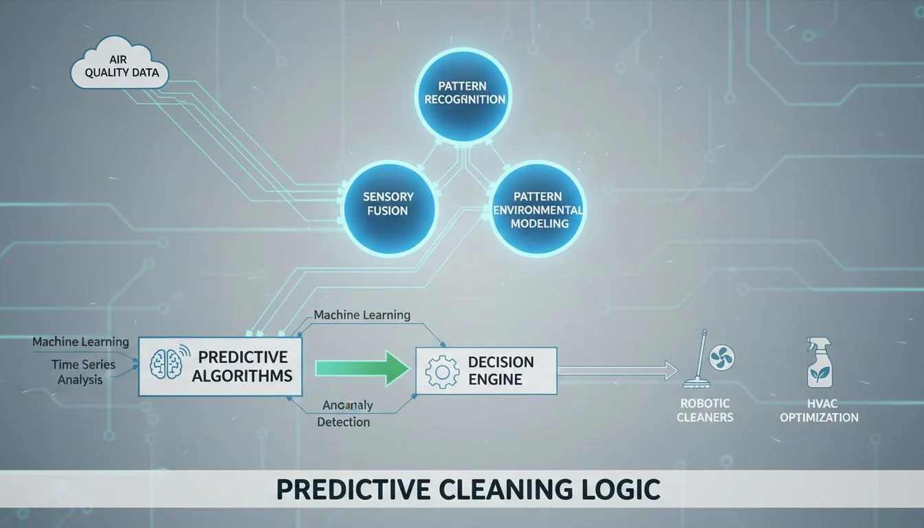 Predictive Cleaning Logic diagram of predictive algorithms analyzing air quality data