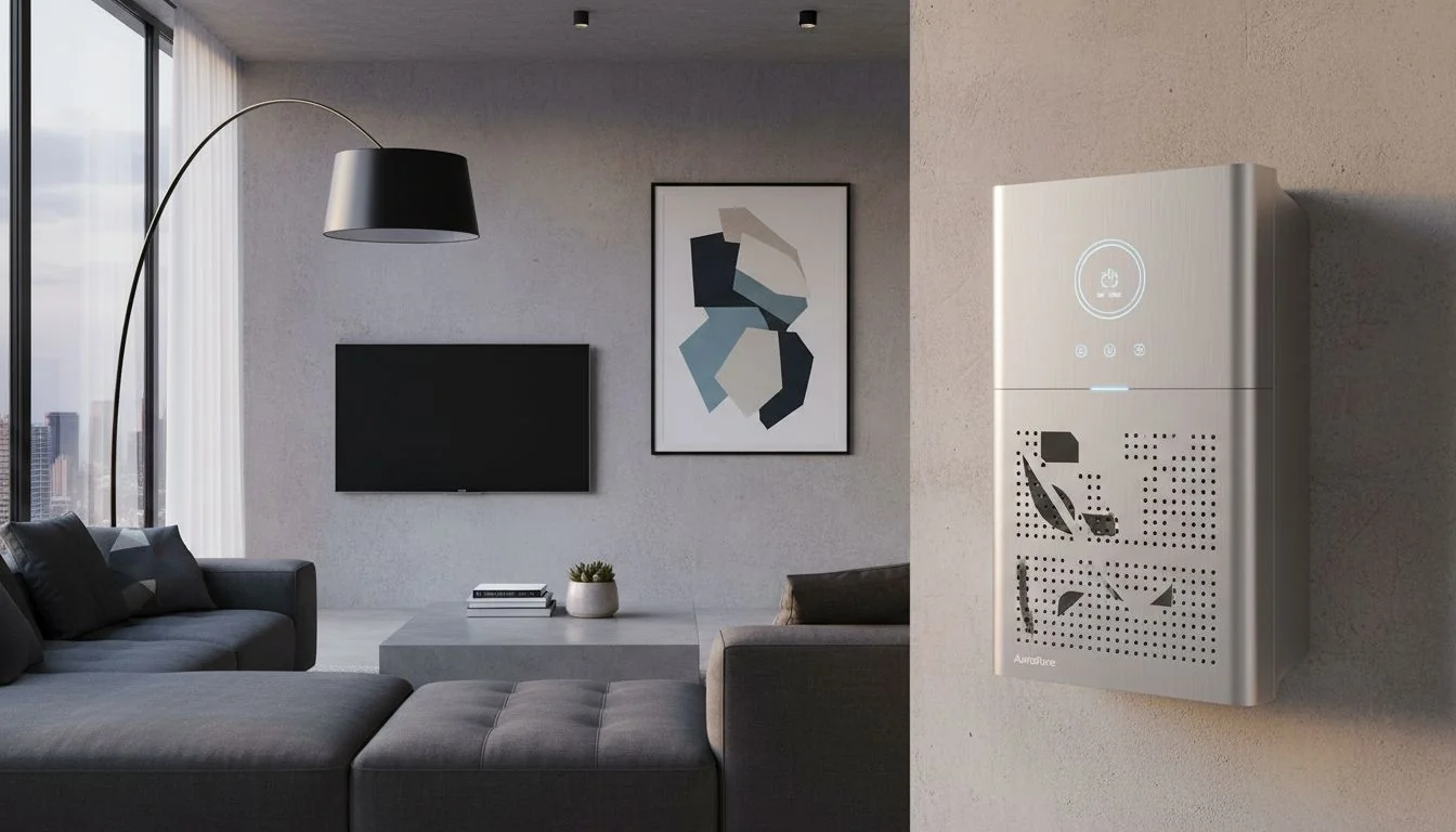 premium wall mounted air purifier in modern living room