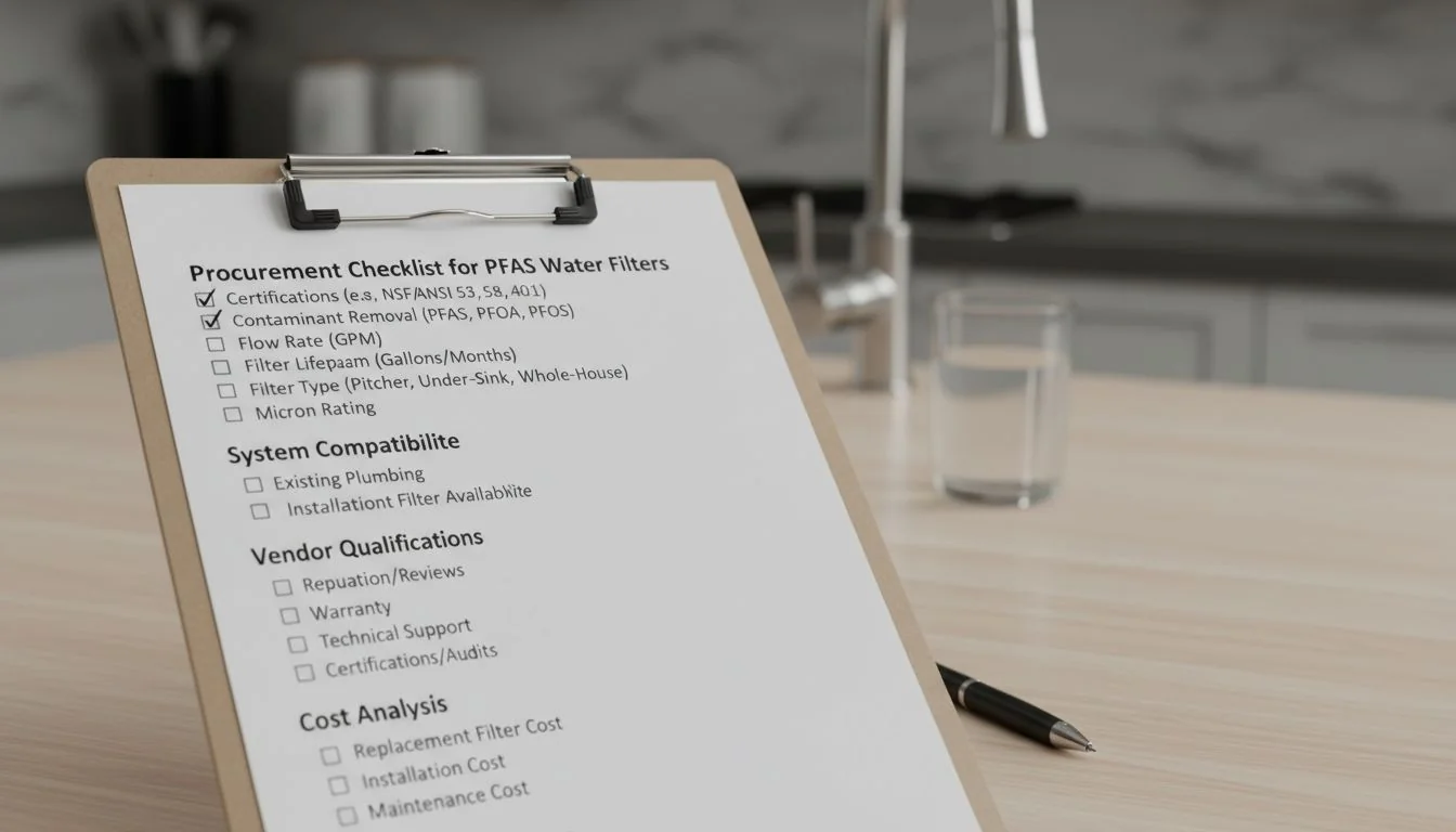 Procurement Checklist procurement checklist for PFAS water filters
