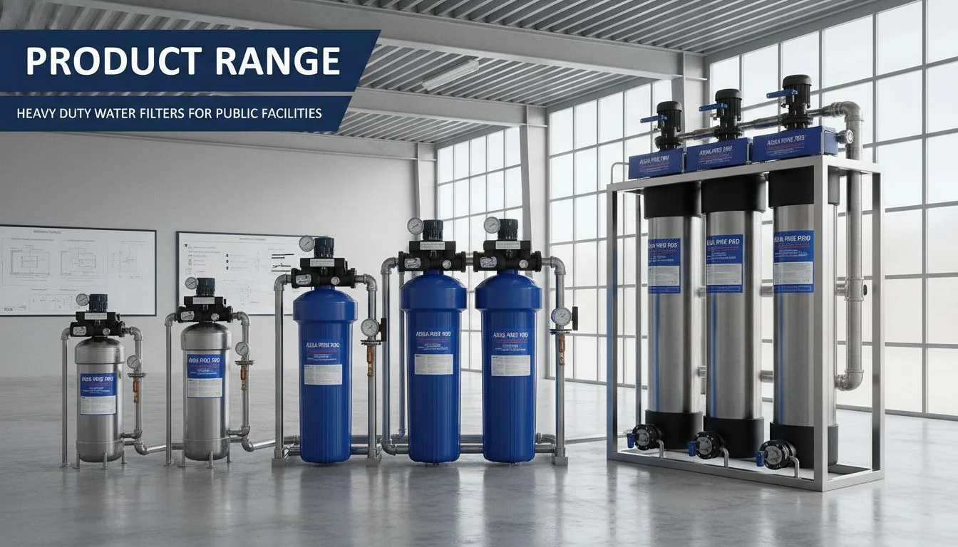 Product Range Heavy duty water filters for public facilities
