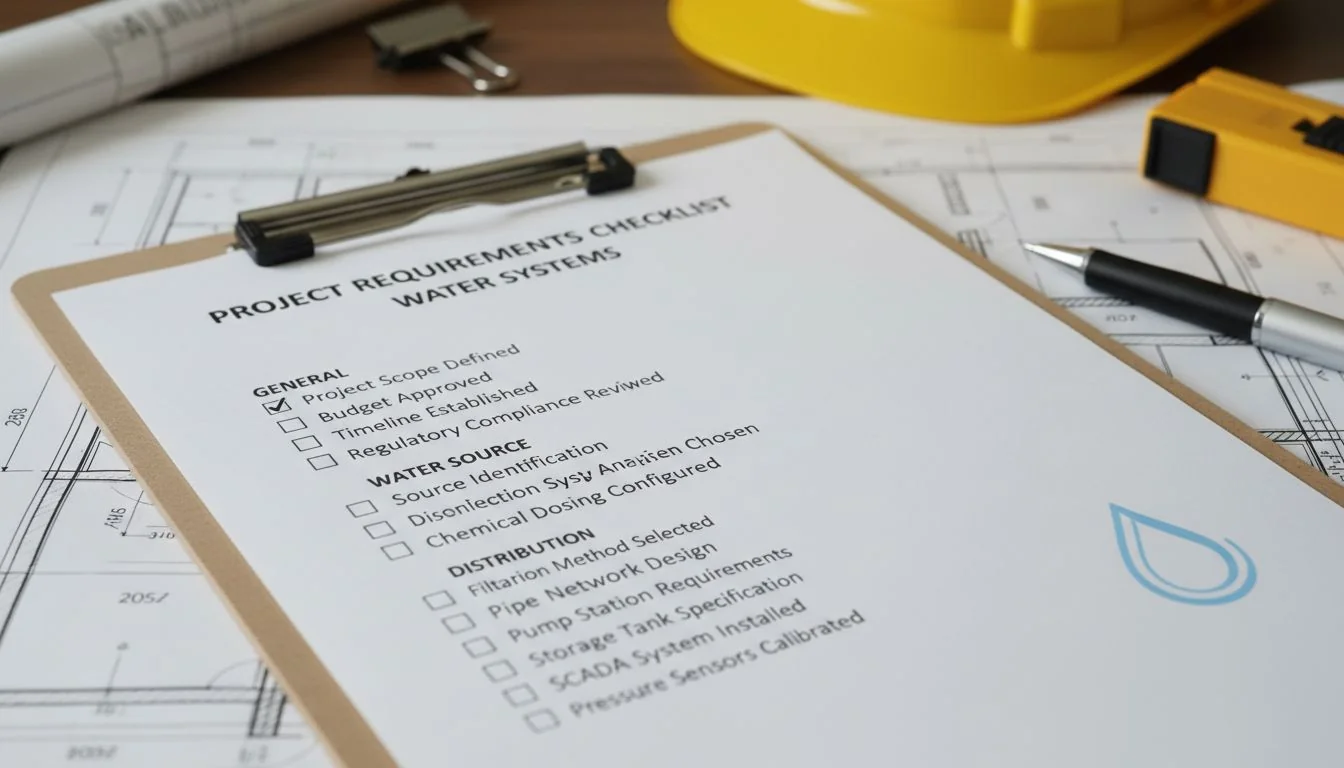 Project Requirements Checklist project requirements checklist for water systems