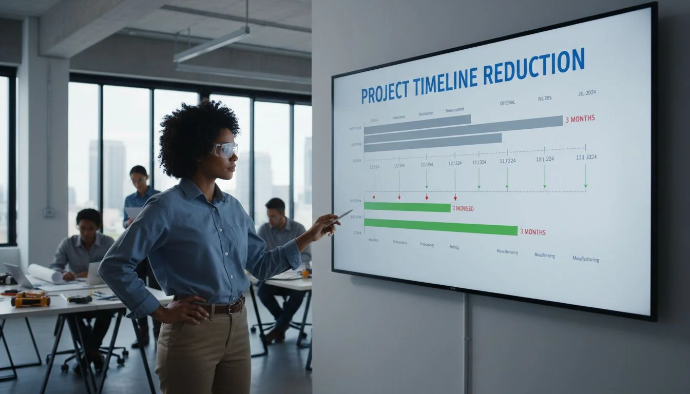 engineer looking at project timeline calendar