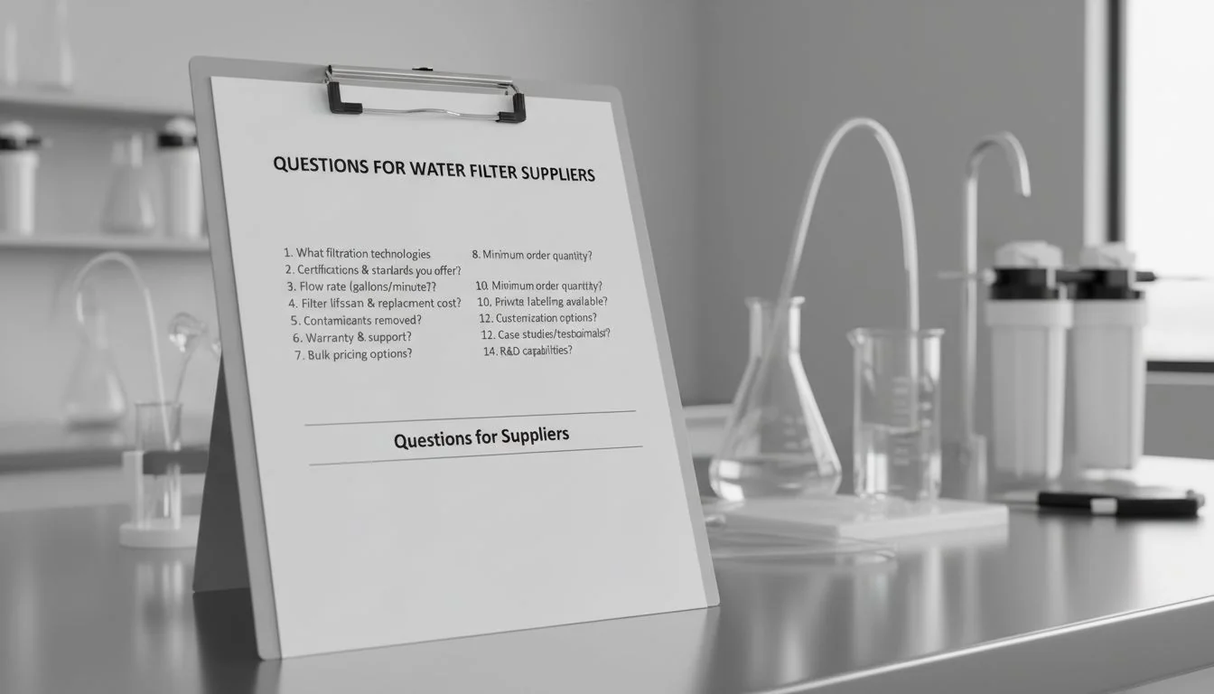 questions for water filter suppliers