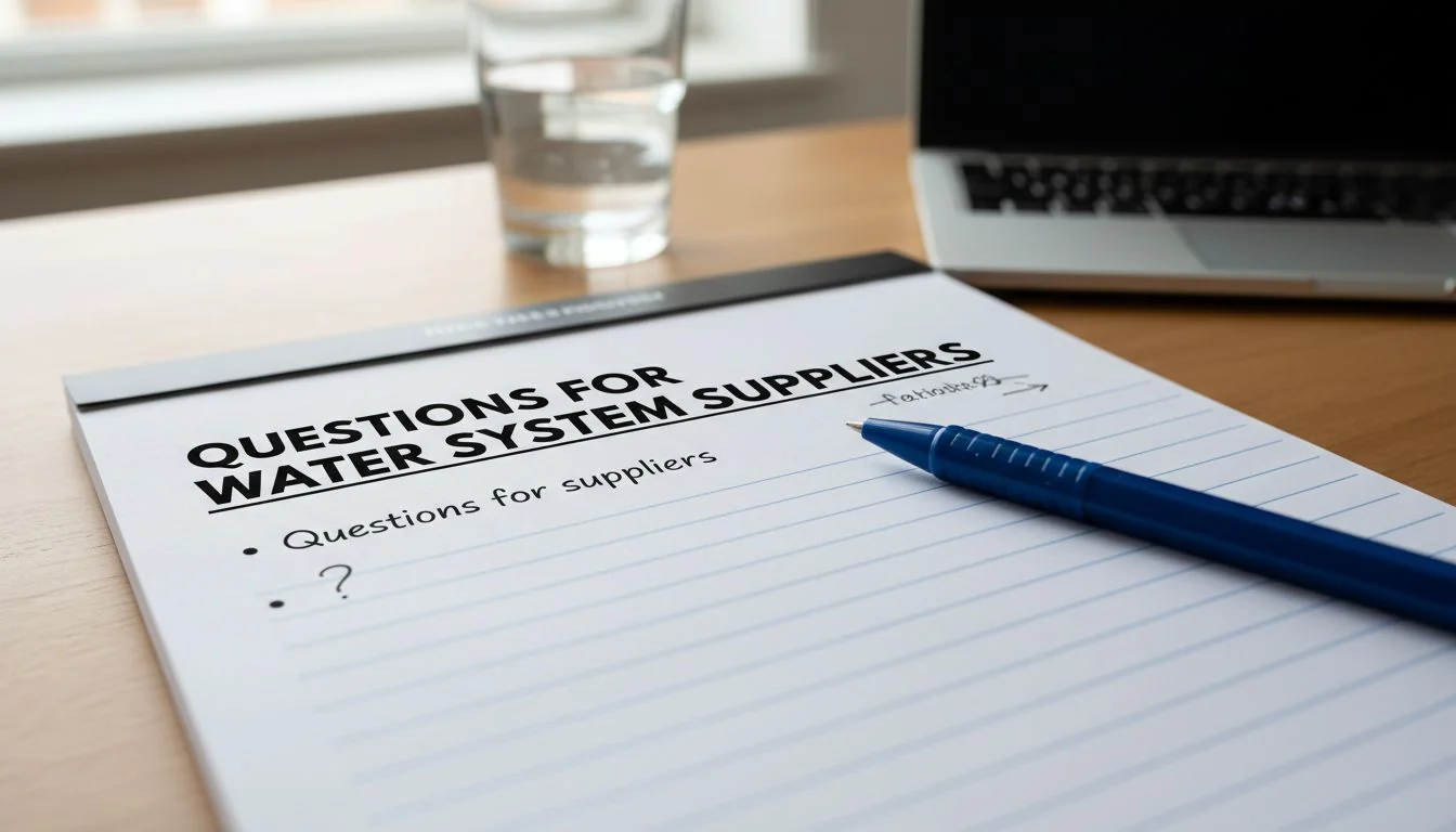 Questions for suppliers Questions for water system suppliers
