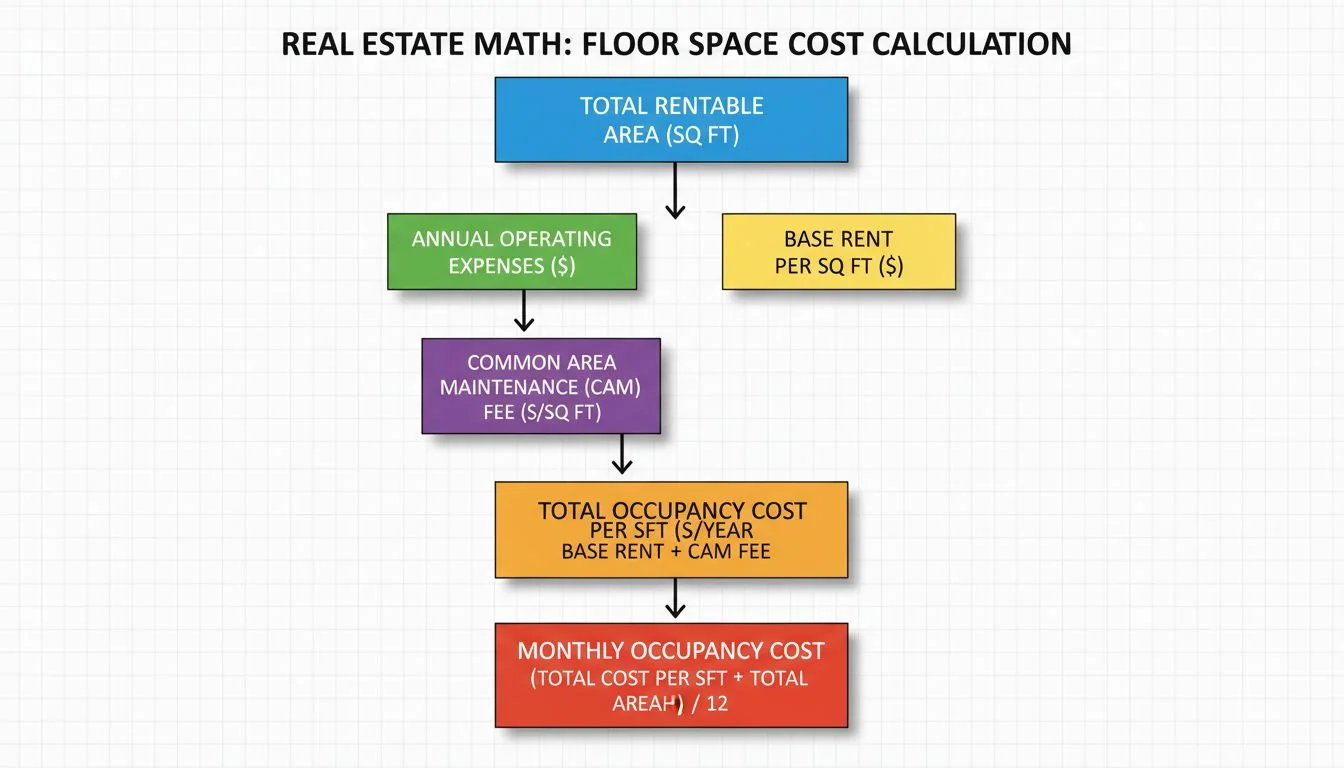 diagram showing floor space cost calculation